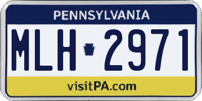 PA license plate MLH2971