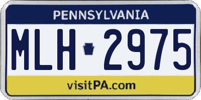 PA license plate MLH2975