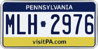 PA license plate MLH2976