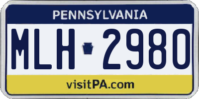 PA license plate MLH2980