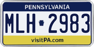 PA license plate MLH2983