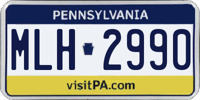 PA license plate MLH2990