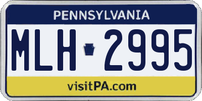 PA license plate MLH2995
