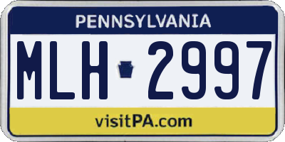PA license plate MLH2997