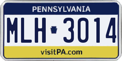 PA license plate MLH3014