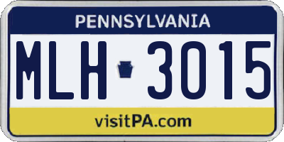 PA license plate MLH3015