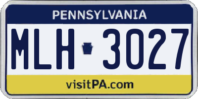 PA license plate MLH3027