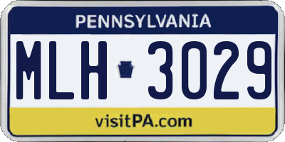 PA license plate MLH3029