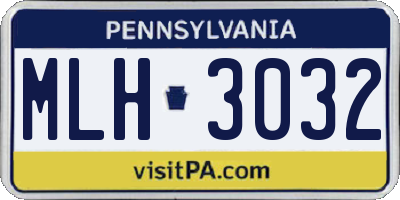 PA license plate MLH3032