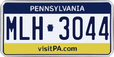 PA license plate MLH3044