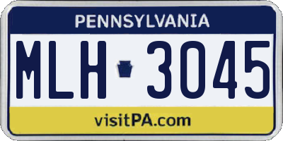 PA license plate MLH3045