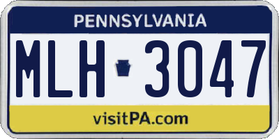 PA license plate MLH3047