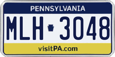 PA license plate MLH3048