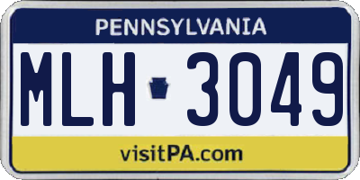 PA license plate MLH3049