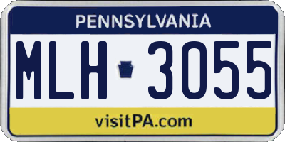 PA license plate MLH3055