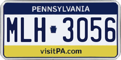 PA license plate MLH3056