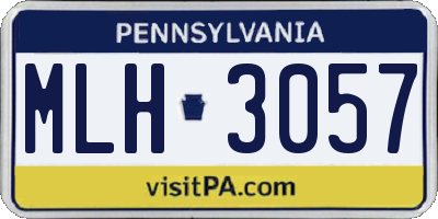 PA license plate MLH3057