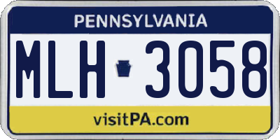 PA license plate MLH3058