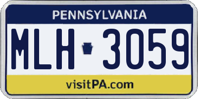 PA license plate MLH3059