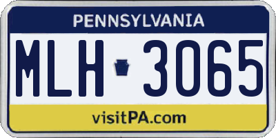 PA license plate MLH3065