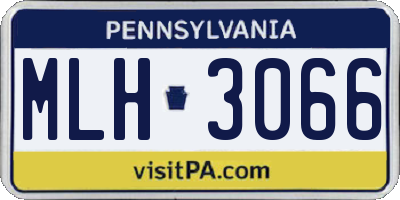 PA license plate MLH3066