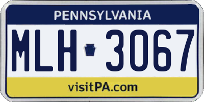 PA license plate MLH3067