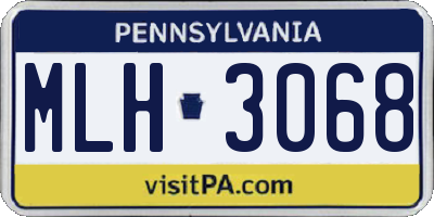 PA license plate MLH3068