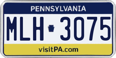 PA license plate MLH3075
