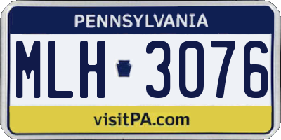 PA license plate MLH3076