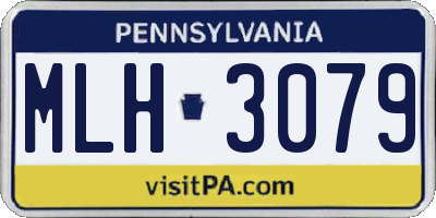 PA license plate MLH3079