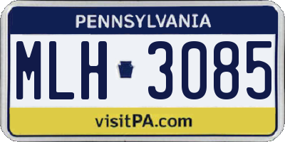 PA license plate MLH3085