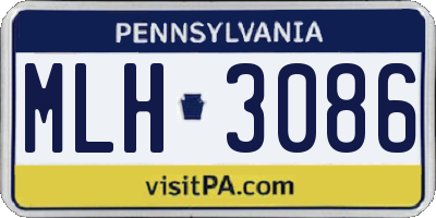PA license plate MLH3086