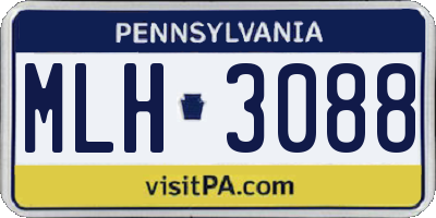 PA license plate MLH3088