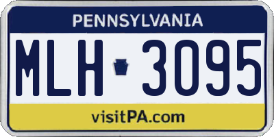 PA license plate MLH3095