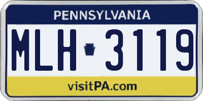 PA license plate MLH3119