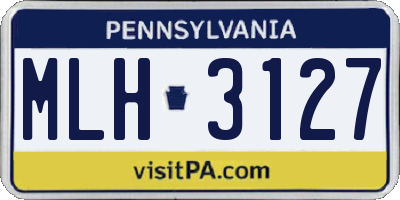 PA license plate MLH3127