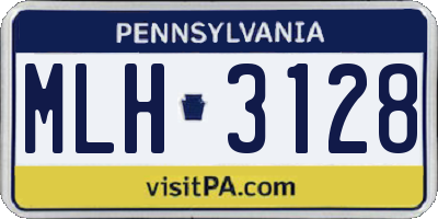 PA license plate MLH3128