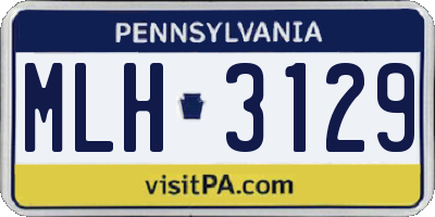 PA license plate MLH3129