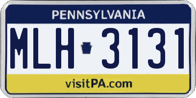 PA license plate MLH3131