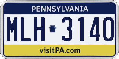 PA license plate MLH3140