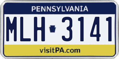 PA license plate MLH3141