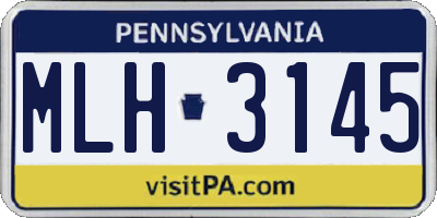 PA license plate MLH3145