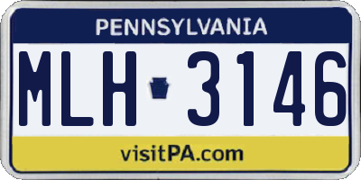 PA license plate MLH3146