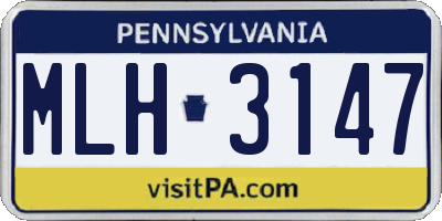 PA license plate MLH3147