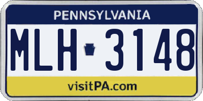 PA license plate MLH3148