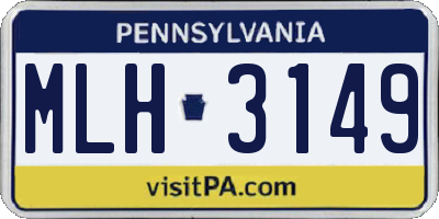 PA license plate MLH3149