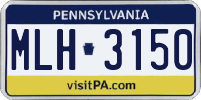 PA license plate MLH3150