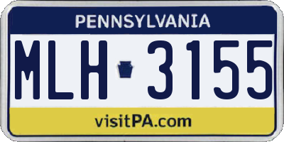 PA license plate MLH3155