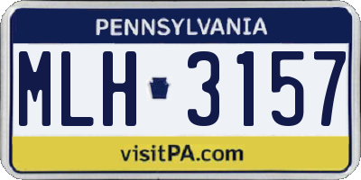 PA license plate MLH3157