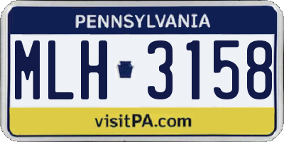 PA license plate MLH3158